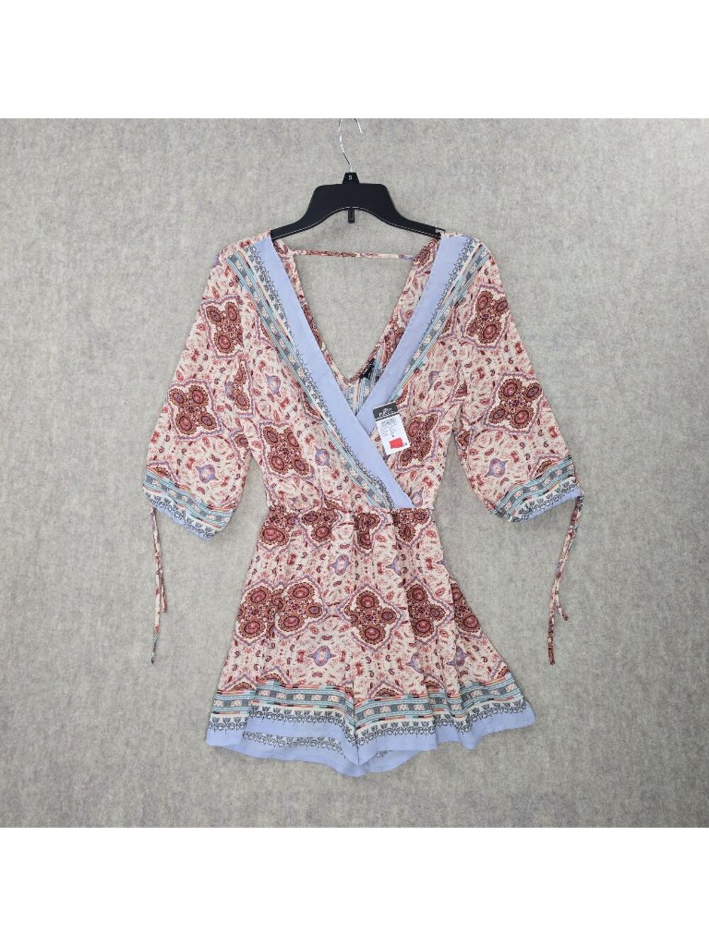 Rue21 Womens Boho Paisley Print Romper Beige Multicolor Small Lightweight